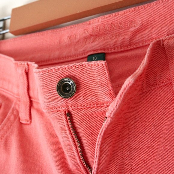 Lauren Jeans Premium Ankle Cropped Coral Jeans Mid Rise Size 10 - Picture 7 of 8